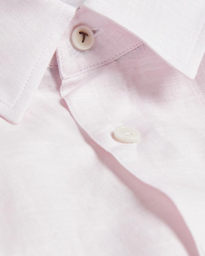 Chemises Ted Baker Long Sleeve Linen Cotton Rose Homme | ZGB-75248135